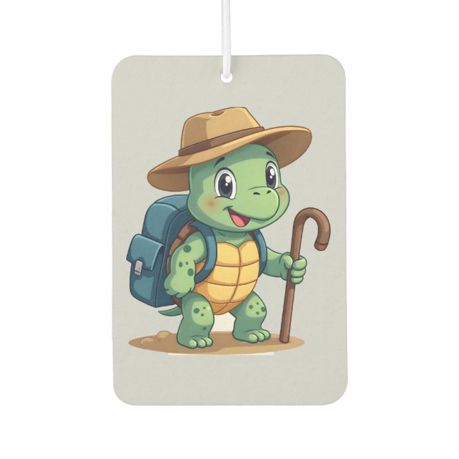 Funny Turtle Hiking Graphic Camping Lover Adventur Autolufterfrischer (Vorderseite)