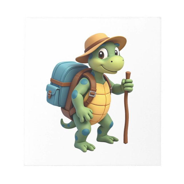 Funny Turtle Hiking Graphic Camping Lover Adventur Notizblock (Vorderseite)