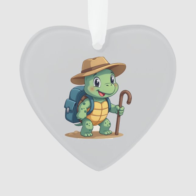Funny Turtle Hiking Graphic Camping Lover Adventur Ornament (Vorderseite)