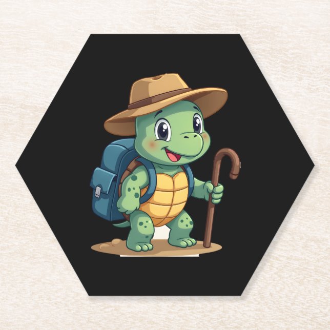Funny Turtle Hiking Graphic Camping Lover Adventur Untersetzer (Vorderseite)