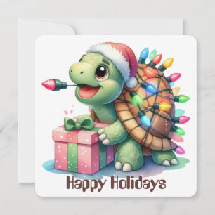 Funny Turtle Holiday Grußkarte Feiertagskarte