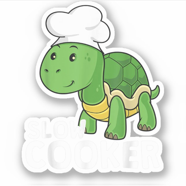Funny Turtle Slow Cooker Koch Kochen Tortoise Aufkleber (Vorderseite)
