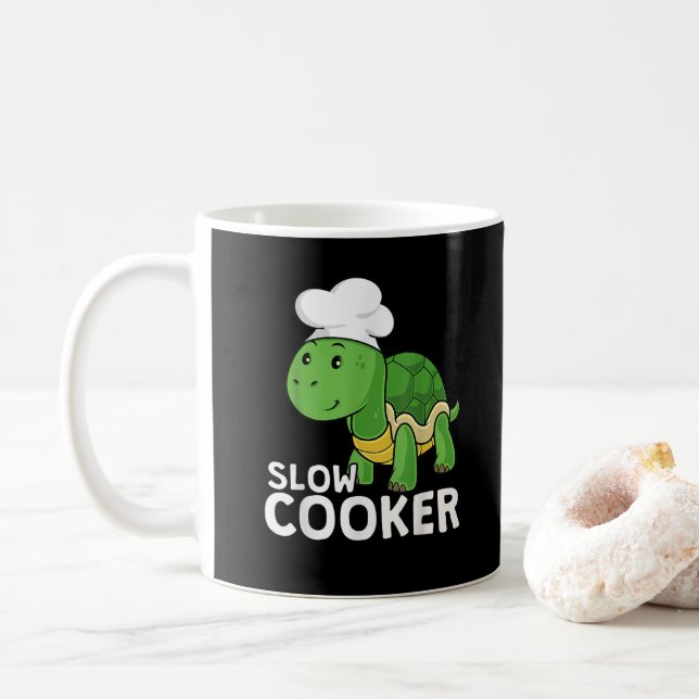 Funny Turtle Slow Cooker Koch Kochen Tortoise Kaffeetasse (Mit Donut)