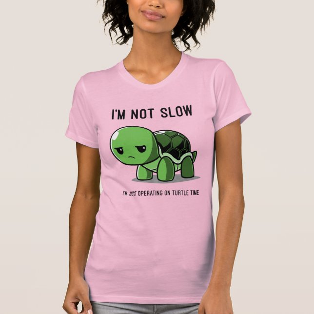 Funny Turtle Time Not Slow Women’s Slim Fit Tee (Vorderseite)