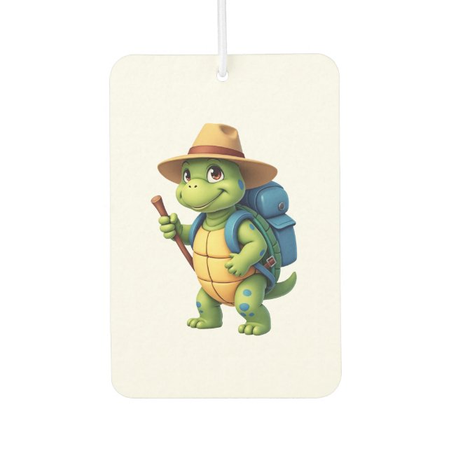 Funny Turtle Wandern Grafisches Camping Lover Adve Autolufterfrischer (Vorderseite)