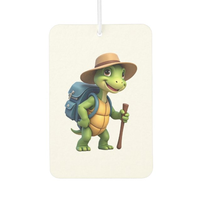 Funny Turtle Wandern Grafisches Camping Lover Adve Autolufterfrischer (Vorderseite)