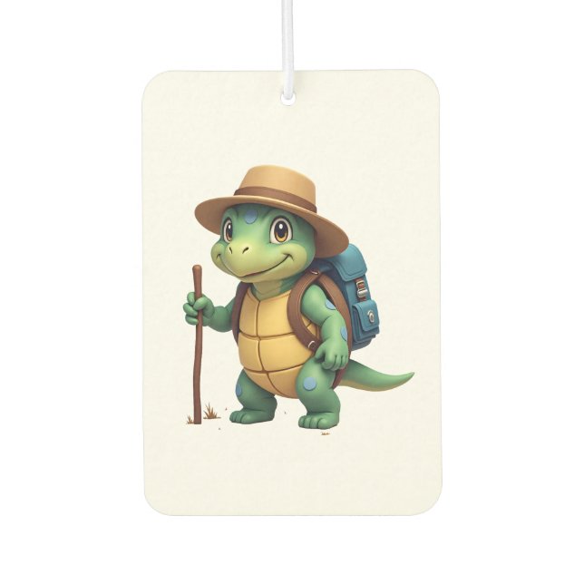 Funny Turtle Wandern Grafisches Camping Lover Adve Autolufterfrischer (Vorderseite)