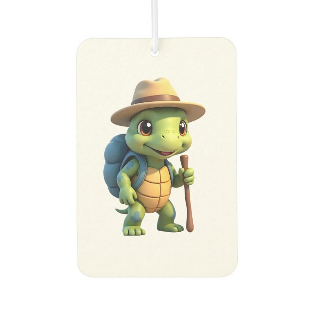 Funny Turtle Wandern Grafisches Camping Lover Adve Autolufterfrischer (Vorderseite)