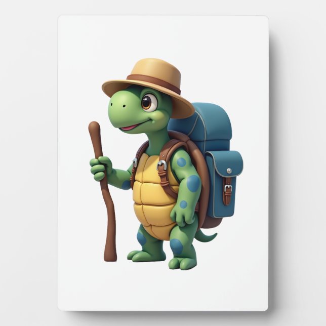 Funny Turtle Wandern Grafisches Camping Lover Adve Fotoplatte (Vorderseite)