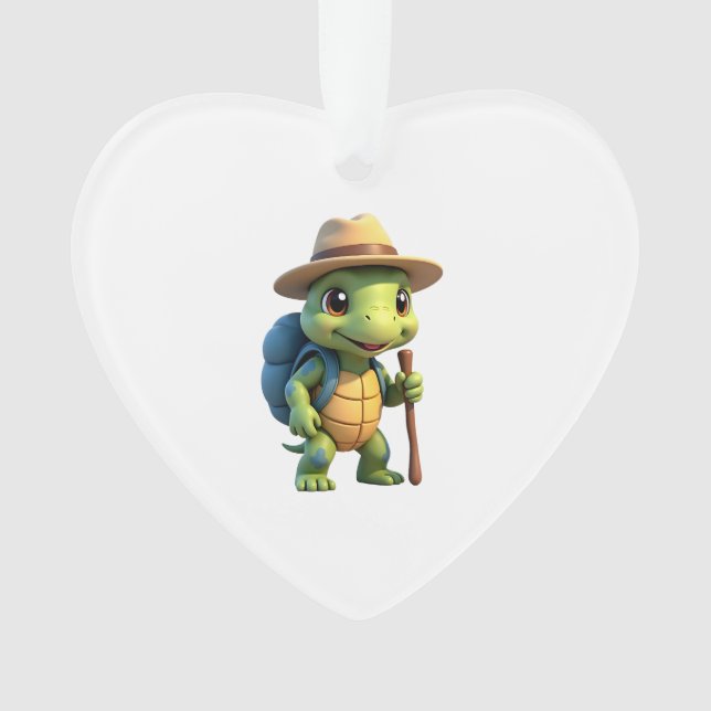 Funny Turtle Wandern Grafisches Camping Lover Adve Ornament (Vorderseite)