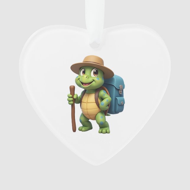 Funny Turtle Wandern Grafisches Camping Lover Adve Ornament (Vorderseite)