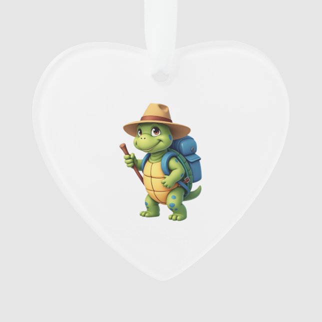 Funny Turtle Wandern Grafisches Camping Lover Adve Ornament (Vorderseite)