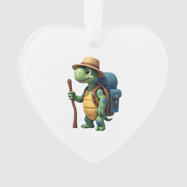 Funny Turtle Wandern Grafisches Camping Lover Adve Ornament (Vorderseite)