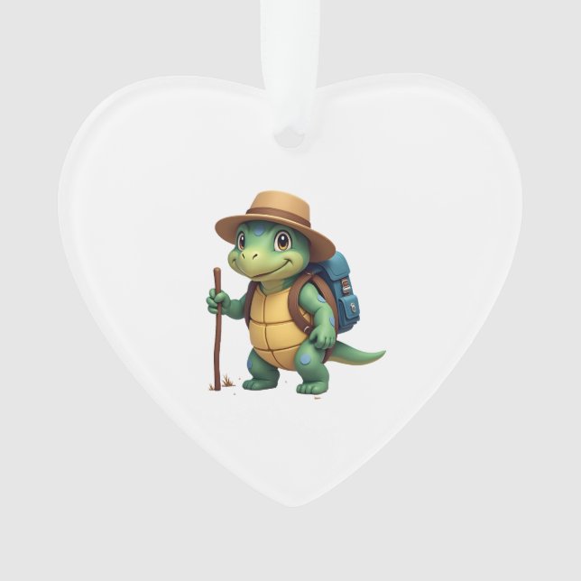 Funny Turtle Wandern Grafisches Camping Lover Adve Ornament (Vorderseite)