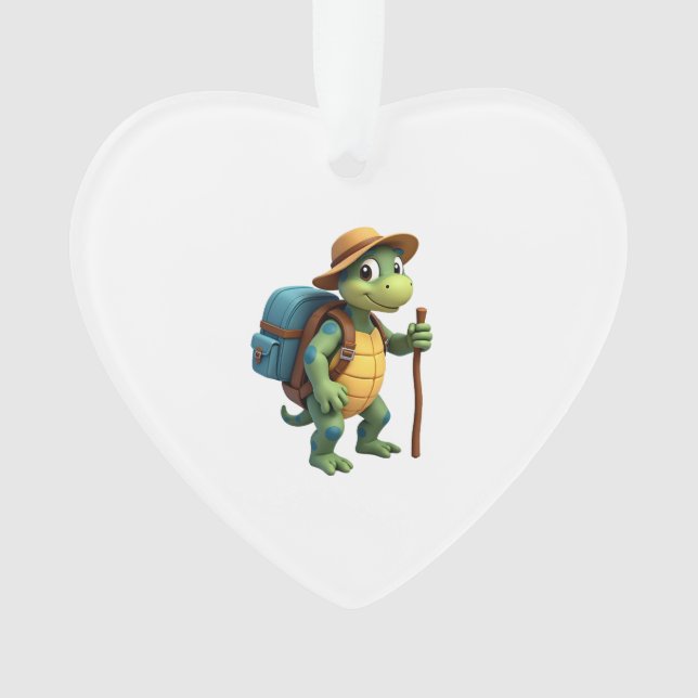 Funny Turtle Wandern Grafisches Camping Lover Adve Ornament (Vorderseite)