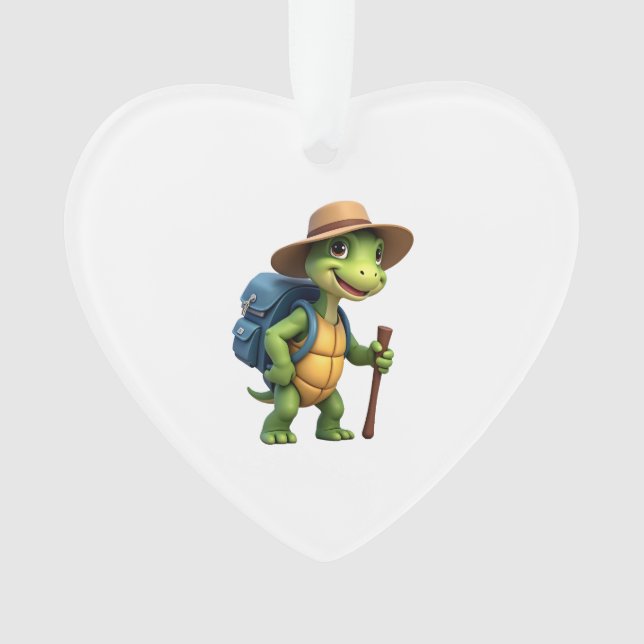 Funny Turtle Wandern Grafisches Camping Lover Adve Ornament (Vorderseite)