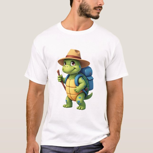 Funny Turtle Wandern Grafisches Camping Lover Adve T-Shirt (Vorderseite)