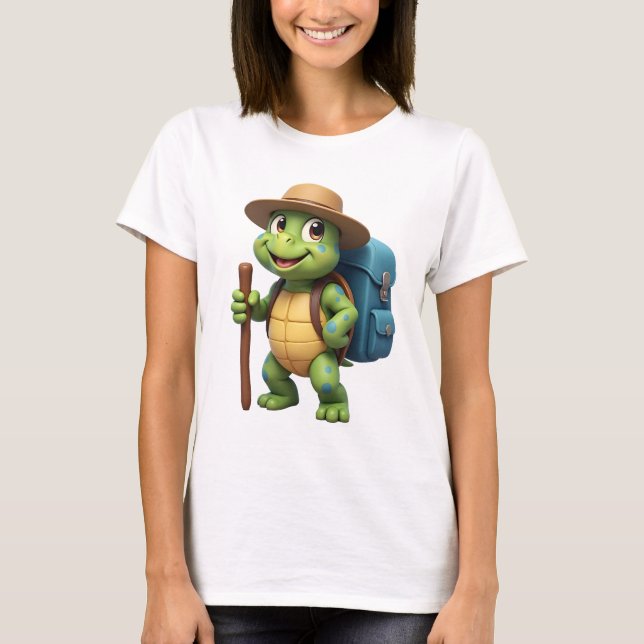 Funny Turtle Wandern Grafisches Camping Lover Adve T-Shirt (Vorderseite)