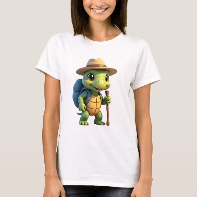 Funny Turtle Wandern Grafisches Camping Lover Adve T-Shirt (Vorderseite)