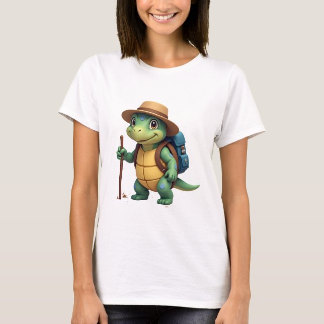 Funny Turtle Wandern Grafisches Camping Lover Adve T-Shirt (Vorderseite)