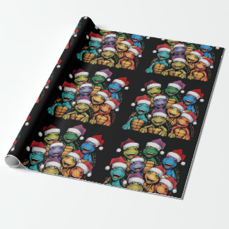 Funny Turtles in Weihnachtsmannmützen Weihnachten Geschenkpapier