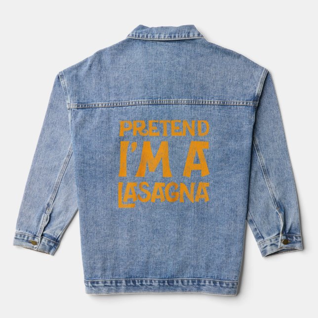 Funny tut so, als wäre ich ein Lasagna-KostümHallo Jeansjacke (Rückseite)