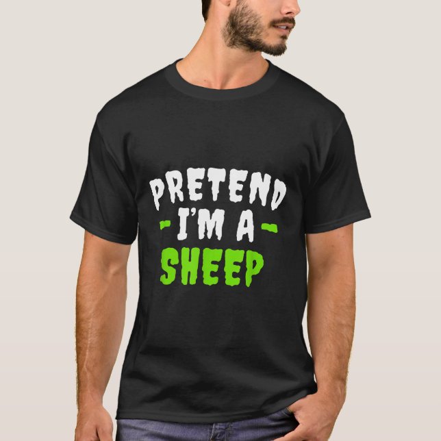 Funny tut so, als wäre ich Sheep Lazy Halloween-Ko T-Shirt (Vorderseite)
