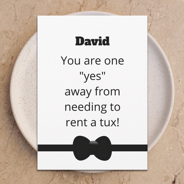 Funny Tux Will You Be My Usher Digital Card Einladung (Von Creator hochgeladen)