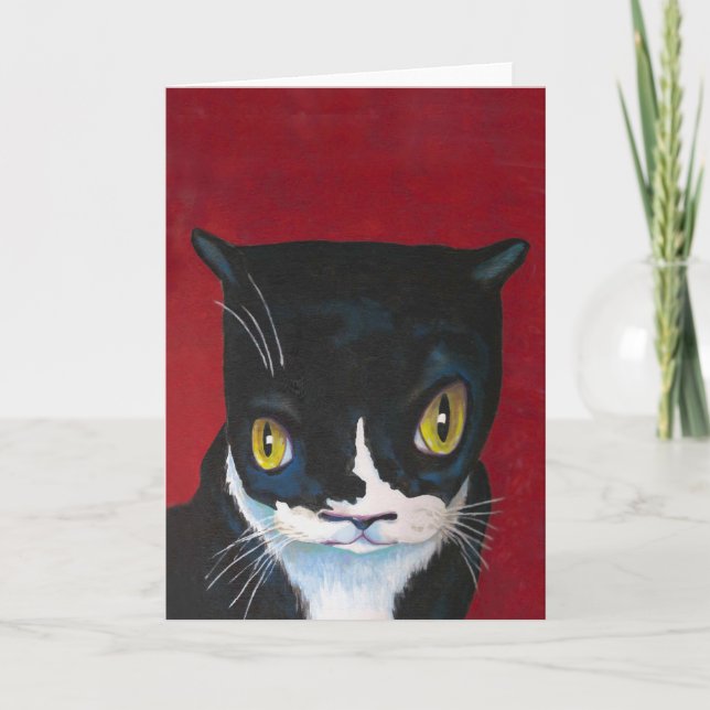 Funny Tuxedo Cat Card Karte (Vorderseite)