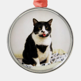 Funny Tuxedo Cat Ornament