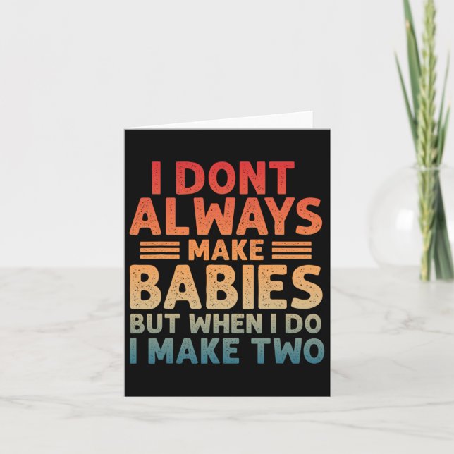 Funny Twin Vathers Day Ba2 Karte (Vorderseite)