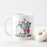 Funny Two Cats Romantic Pub Inseprable Name Kaffeetasse<br><div class="desc">Ein lustiges Zitat für Katzenliebhaber mit dem Wortspiel Unseplapulbar in rauer,  informeller Typografie in schwarz,  und Eine Linie zeichnend von zwei Katzen in Liebe mit Blumen- und Herzmotiven,  mit einer Touch von blau und rosa Aquarell. Sie können einfach mit einem Vornamen für eine tolle Geschenkidee für katzenliebende Freunde personalisieren!</div>