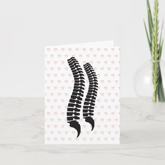 Funny Two Spines Romantic or Valentine Card Karte (Vorderseite)