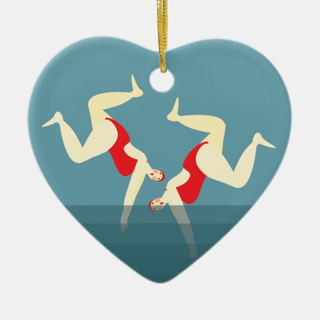 Funny Two Women Wild Swimmingpools Weihnachten Keramik Ornament (Vorne)