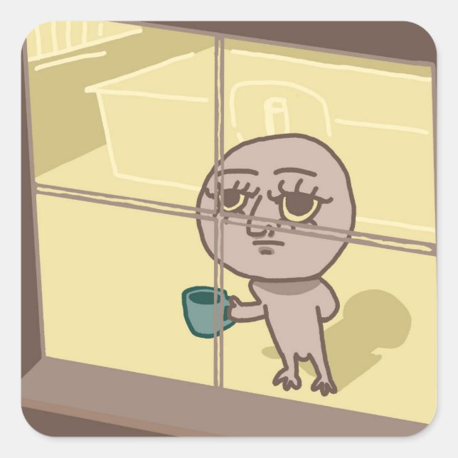 Funny Typ Stare out Window Sticker (Vorderseite)