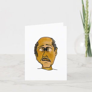 Funny Typ Wundern über die Taube oder die Statue Karte