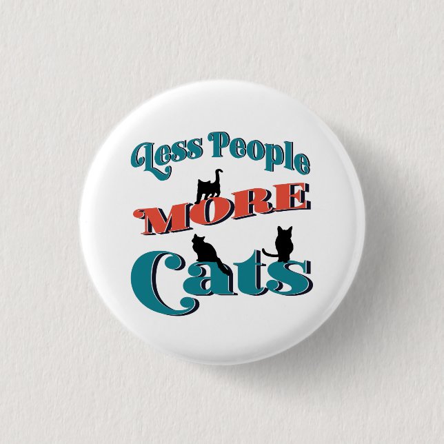 Funny Typografy Cats Button (Vorderseite)
