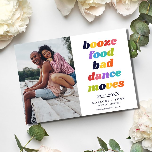 Funny Typografy Foto Wedding Save the Date (Funny Typography Photo Wedding Save the Date)