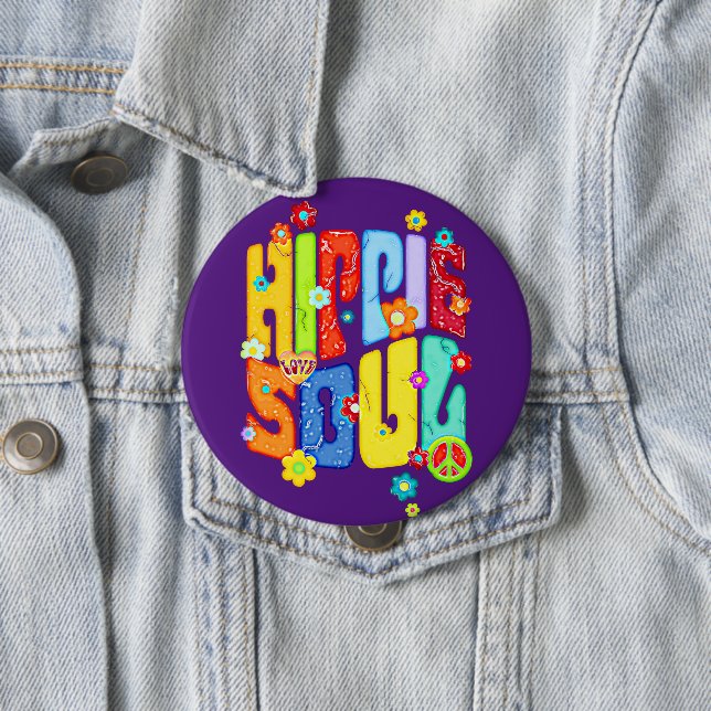Funny Typografy - HIPPIE-SOUL 1 Button (Beispiel)