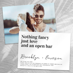 Funny Typografy Nothing Extravagante Foto Wedding Einladung