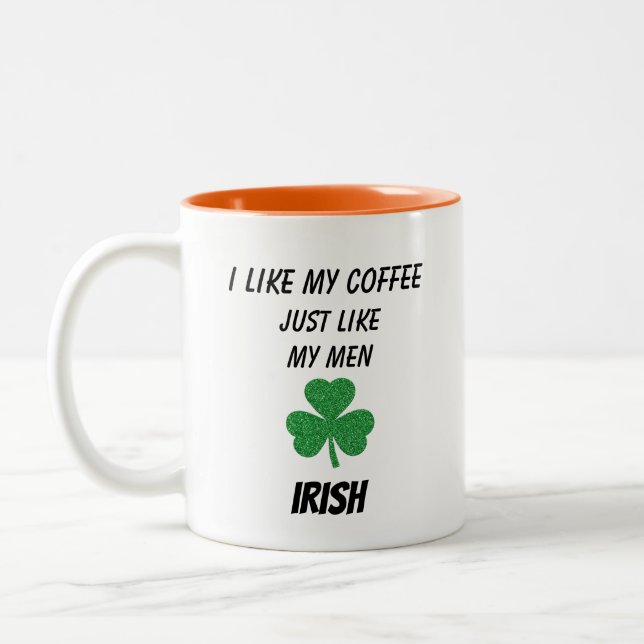 Funny Typografy Quote Sprichwort Irish Zweifarbige Tasse (Links)