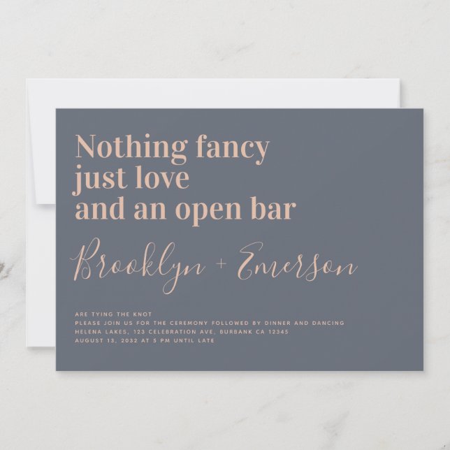 Funny Typografy Wedding Einladung (Vorderseite)