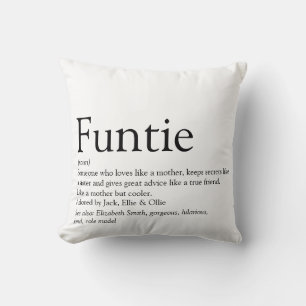 Funny Typographic Funtie Tunt Tuntie Definition Kissen