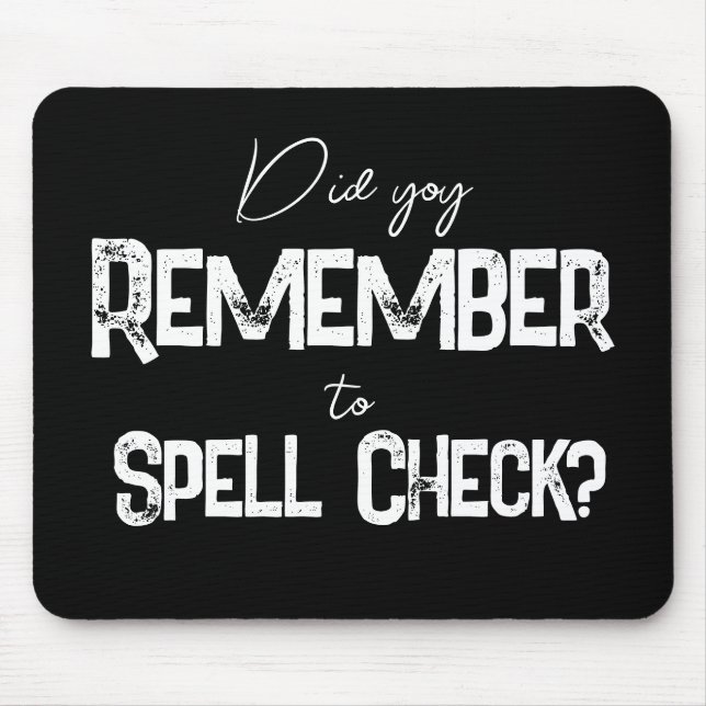 Funny typography simple black & white Mouse Pad Mousepad (Vorne)