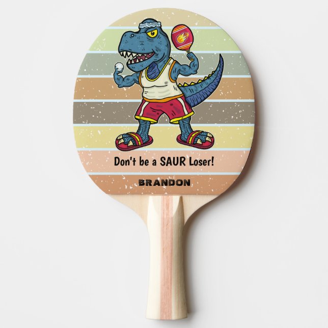 Funny Tyrannosaurus Rex Retro Saur Loser Custom Tischtennis Schläger (Vorderseite)
