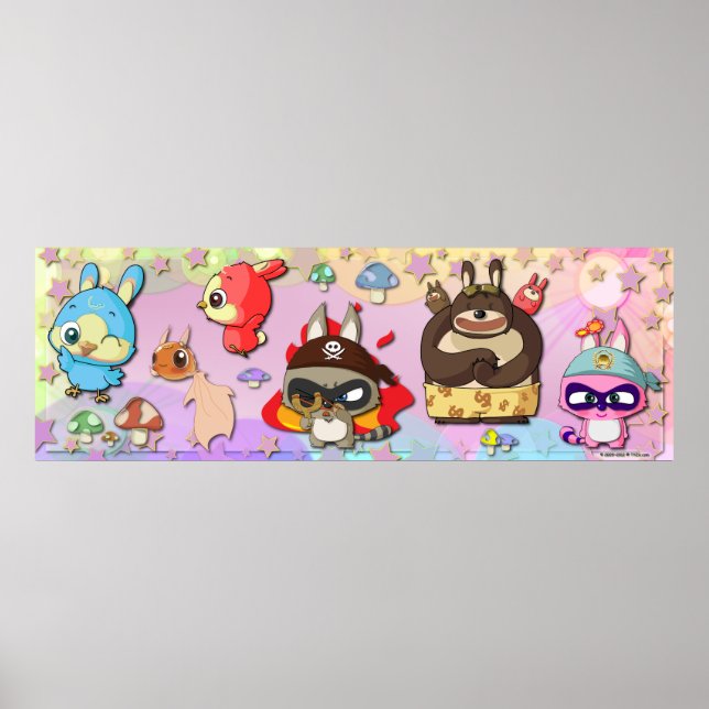 Funny TYZU Cartoon Cute Characters Kawaii Poster (Vorne)