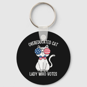 Funny übergebildeten Katze Lady, die für Kamala H Schlüsselanhänger