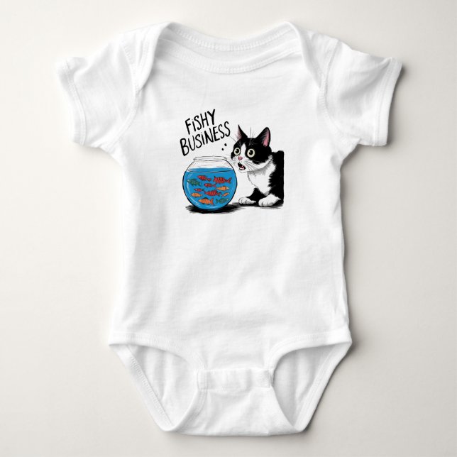 Funny Überrasched Cat Baby Strampler (Vorderseite)