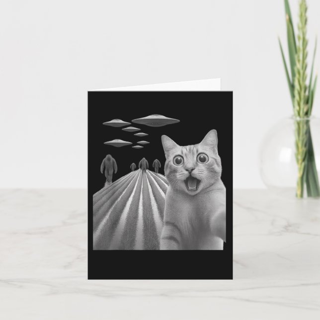 Funny überraschend beängstigend Katze Selfie mit B Karte (Vorderseite)