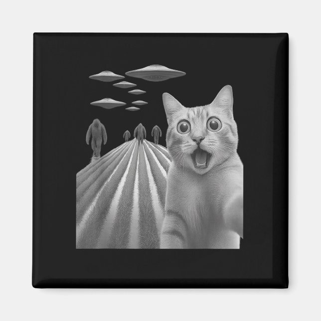 Funny überraschend beängstigend Katze Selfie mit B Magnet (Vorne)